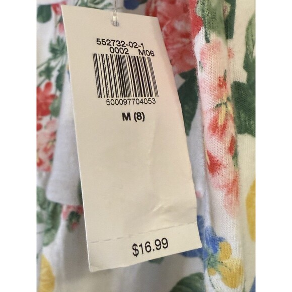 Old Navy Girls Floral Tank Top M (8) NWT Tiered Ruffle Sleeveless 100% Cotton - Picture 3 of 4